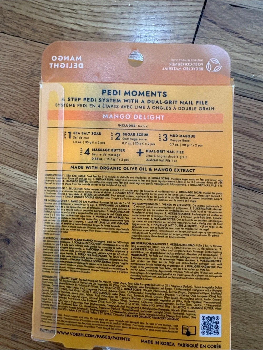 Voesh Pedi Moments Mango Delight Foot Care Set — Peach-Orange